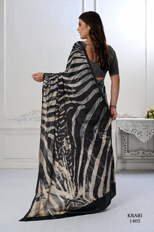 Premium Soft Silky Natural Crepe Digital Printed Sarees - jivora