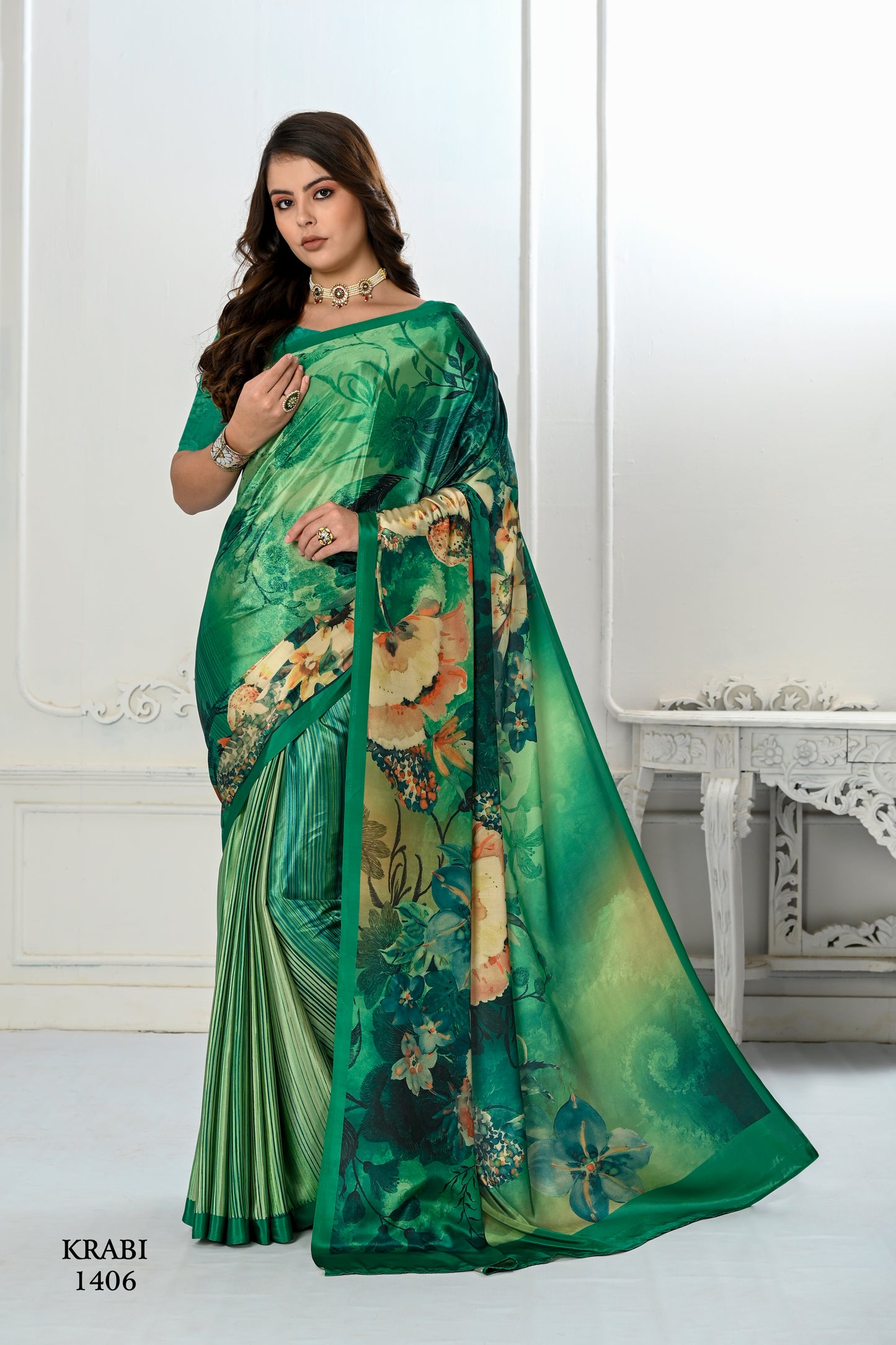 Premium Soft Silky Natural Crepe Digital Printed Sarees - jivora