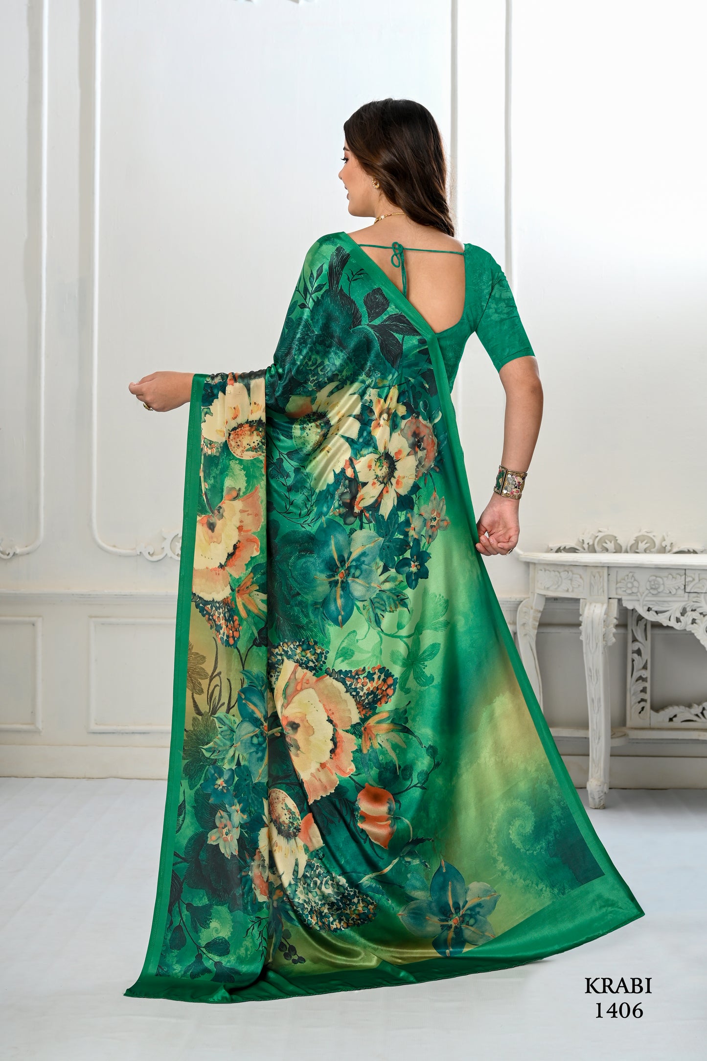 Premium Soft Silky Natural Crepe Digital Printed Sarees - jivora