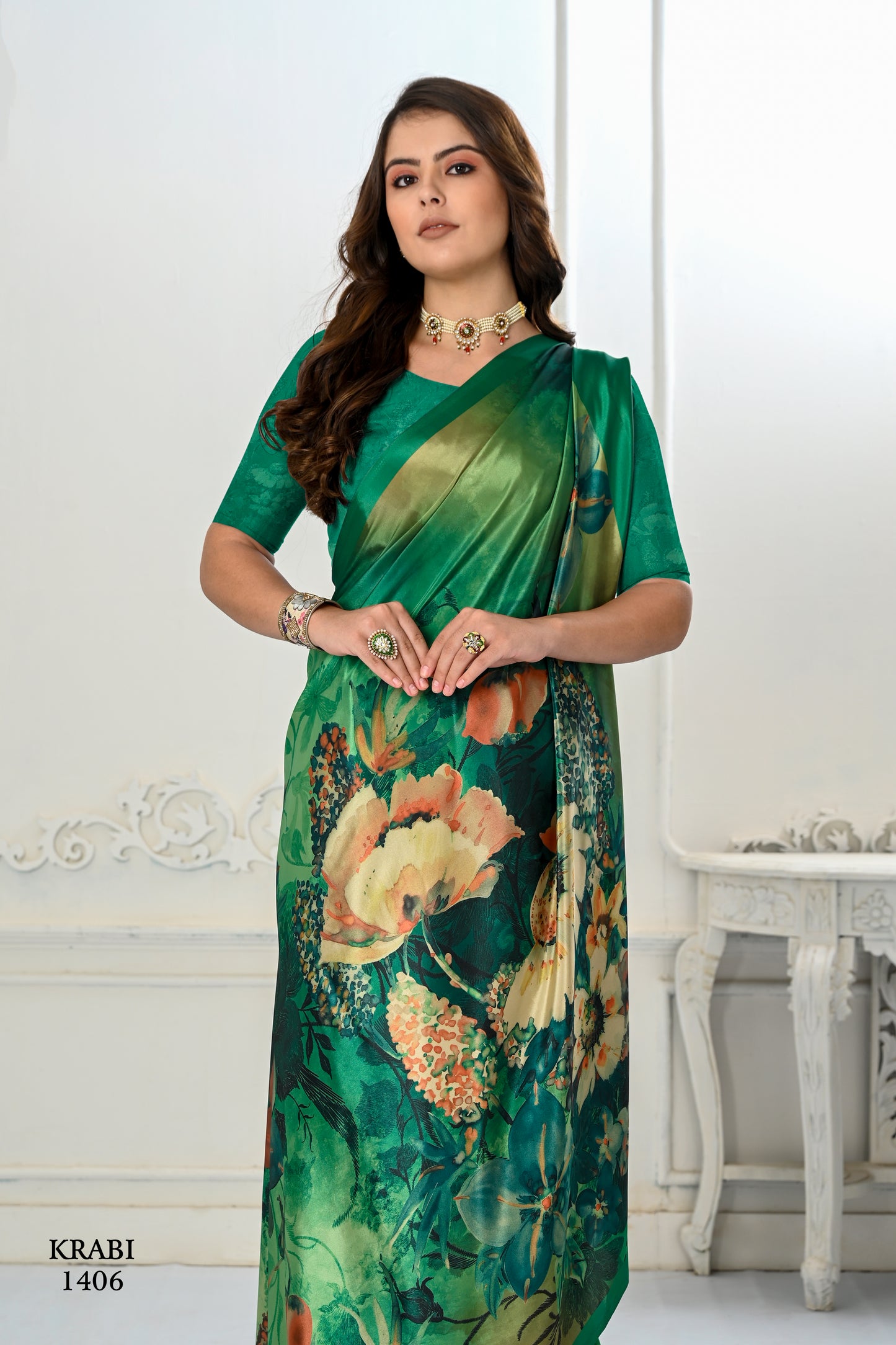 Premium Soft Silky Natural Crepe Digital Printed Sarees - jivora