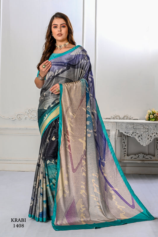 Premium Soft Silky Natural Crepe Digital Printed Sarees - jivora