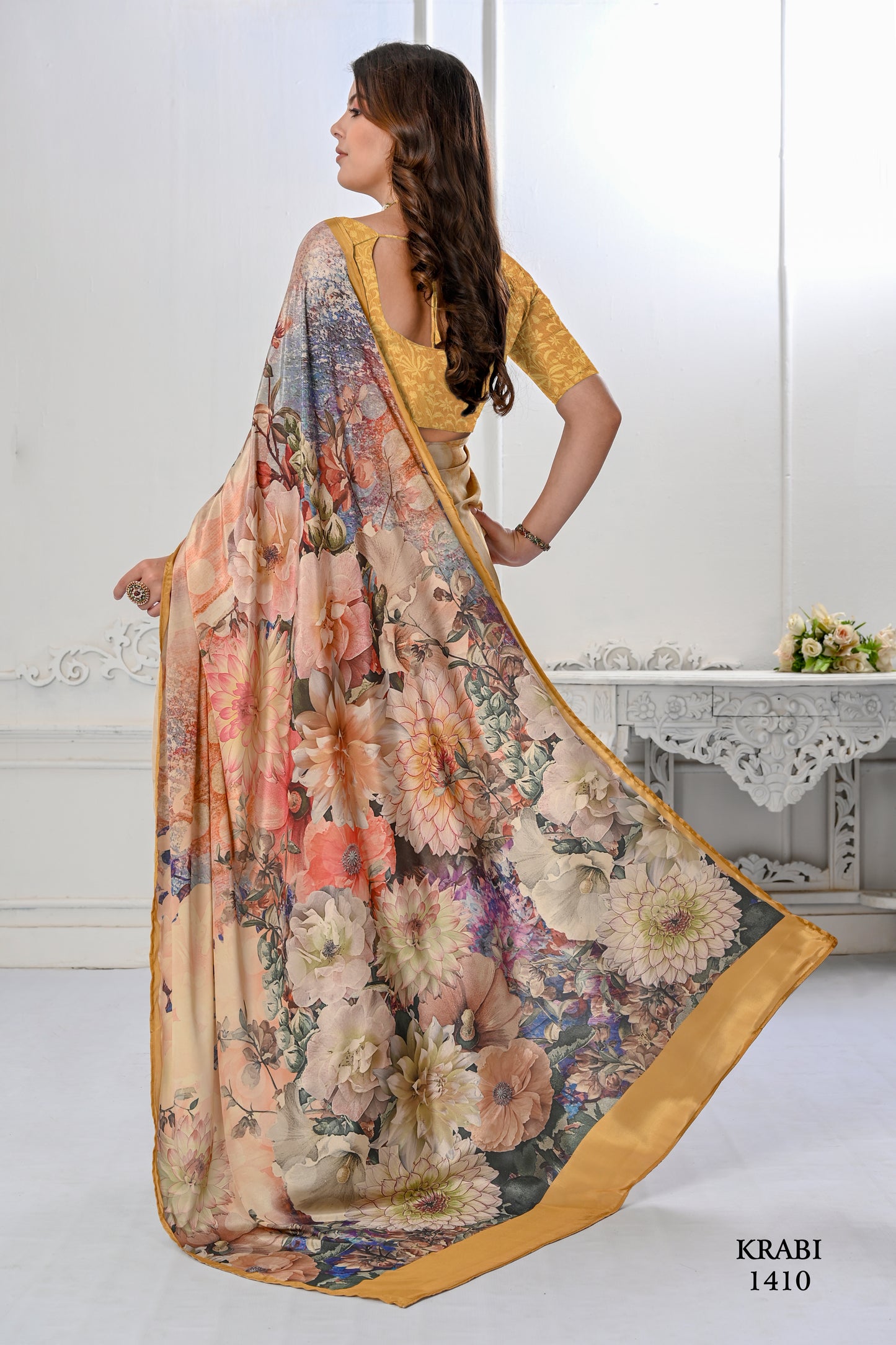 Premium Soft Silky Natural Crepe Digital Printed Sarees - jivora