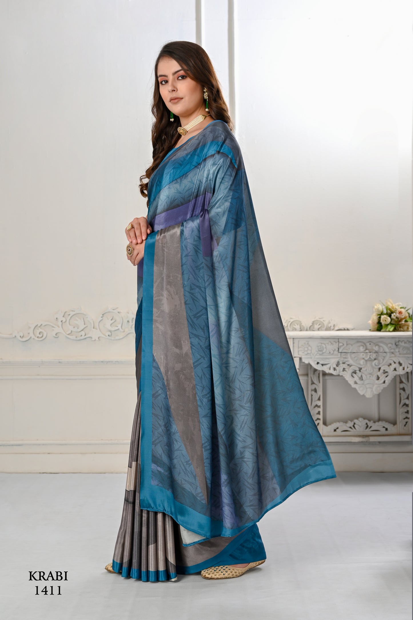 Premium Soft Silky Natural Crepe Digital Printed Sarees - jivora