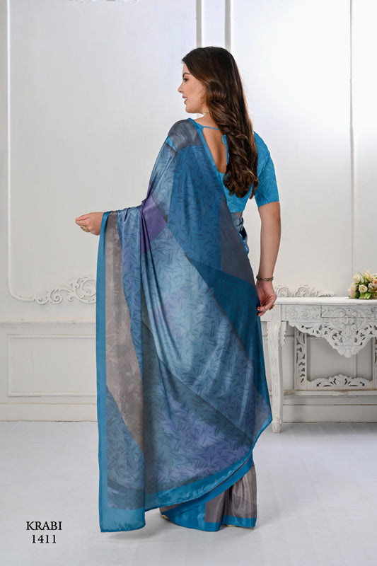 Premium Soft Silky Natural Crepe Digital Printed Sarees - jivora