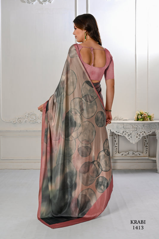 Premium Soft Silky Natural Crepe Digital Printed Sarees - jivora