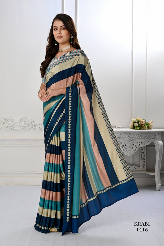 Premium Soft Silk Natural Crepe Digital Printed Sarees - jivora