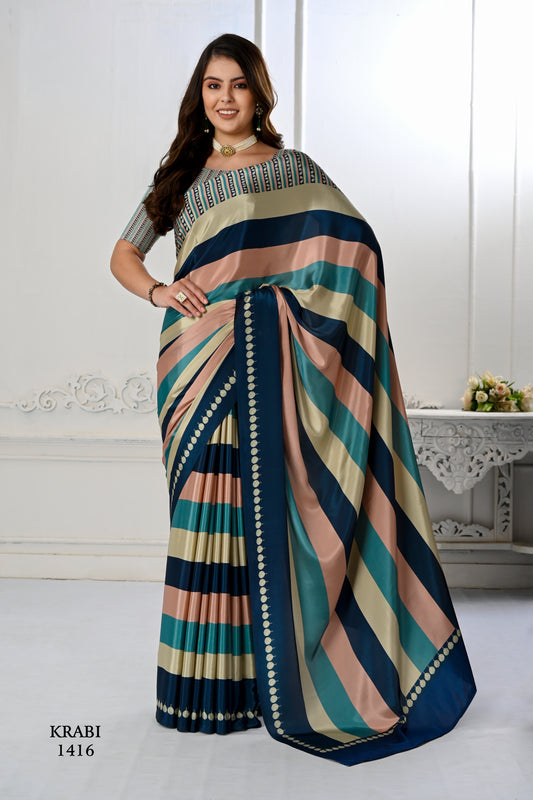 Premium Soft Silk Natural Crepe Digital Printed Sarees - jivora