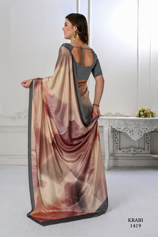 Premium Soft Silky Natural Crepe Digital Printed Sarees - jivora