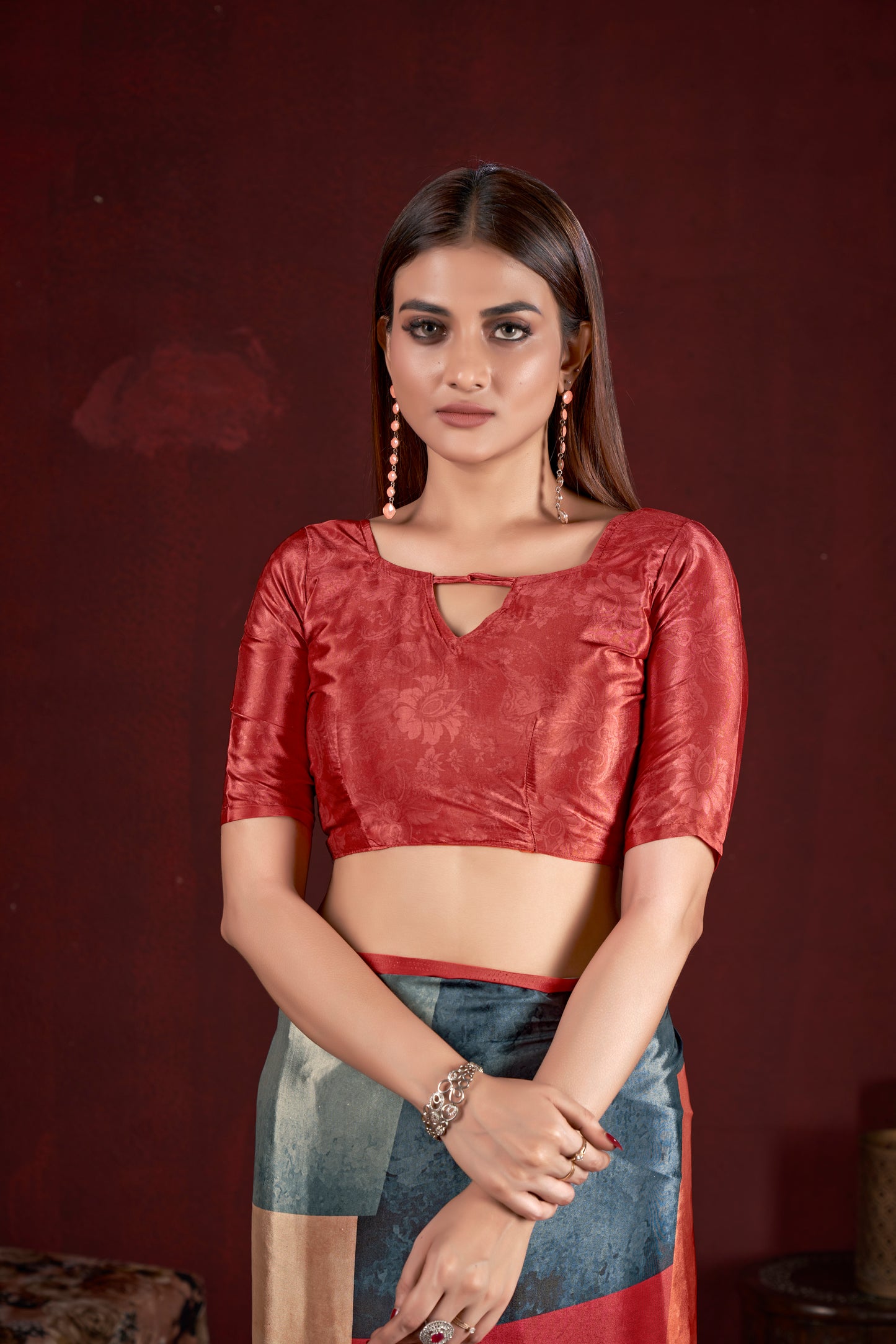 Premium Soft Silk Natural Crepe Digital Printed Sari