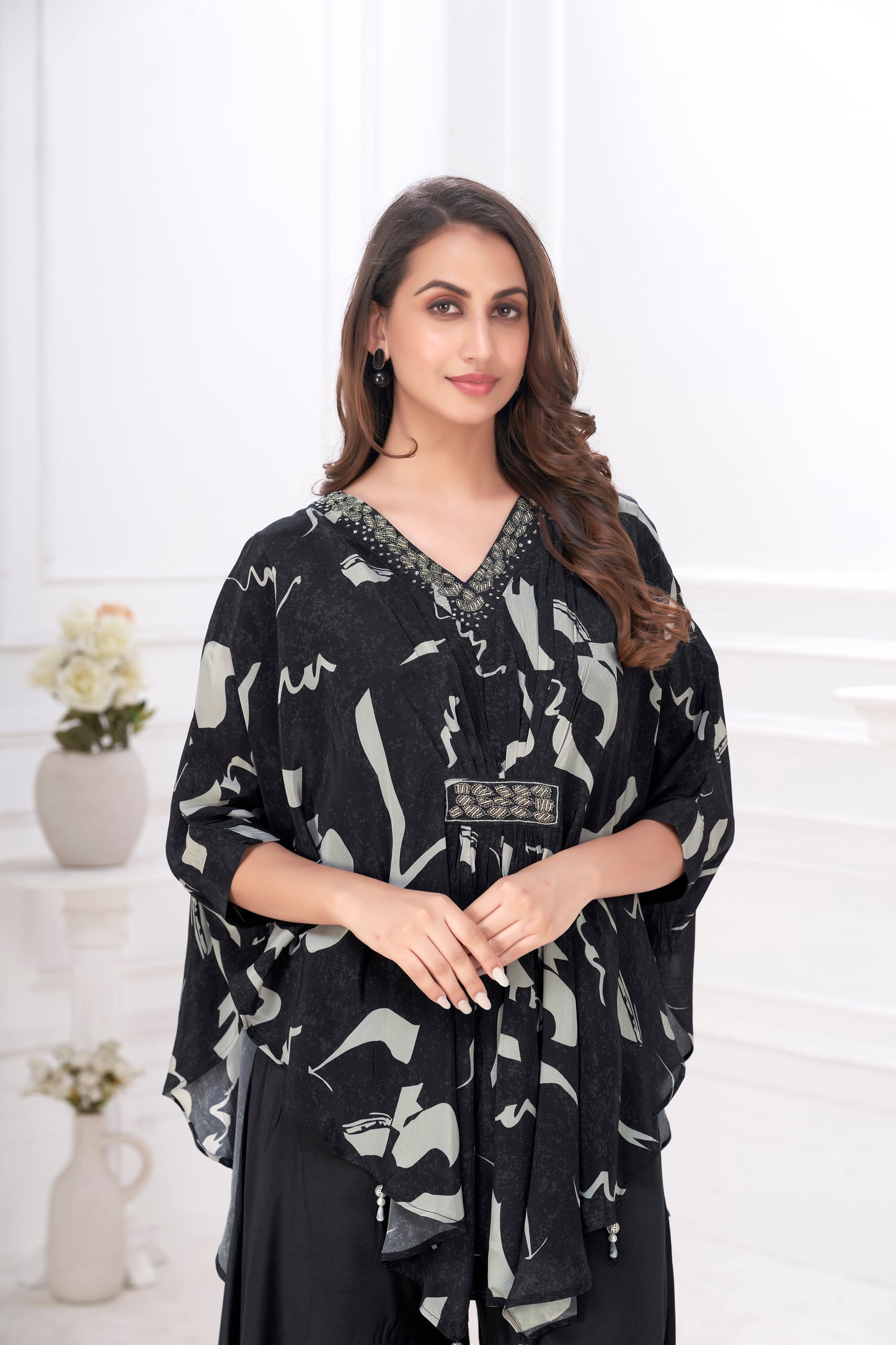 Premium Stylish Printed Muslin Cord Set Kaftan Style