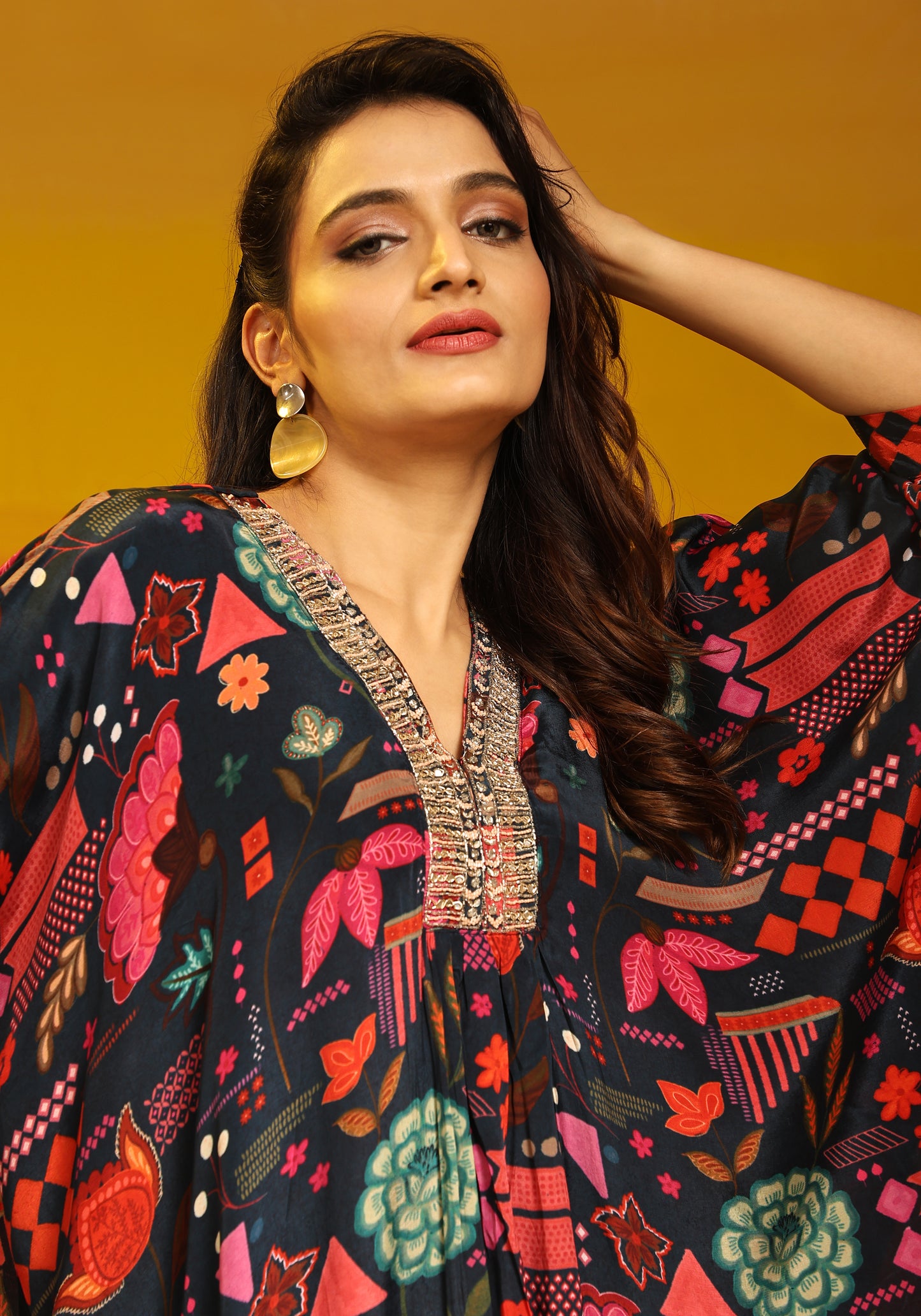 Premium Stylish Printed Muslin Cord Set Kaftan Style
