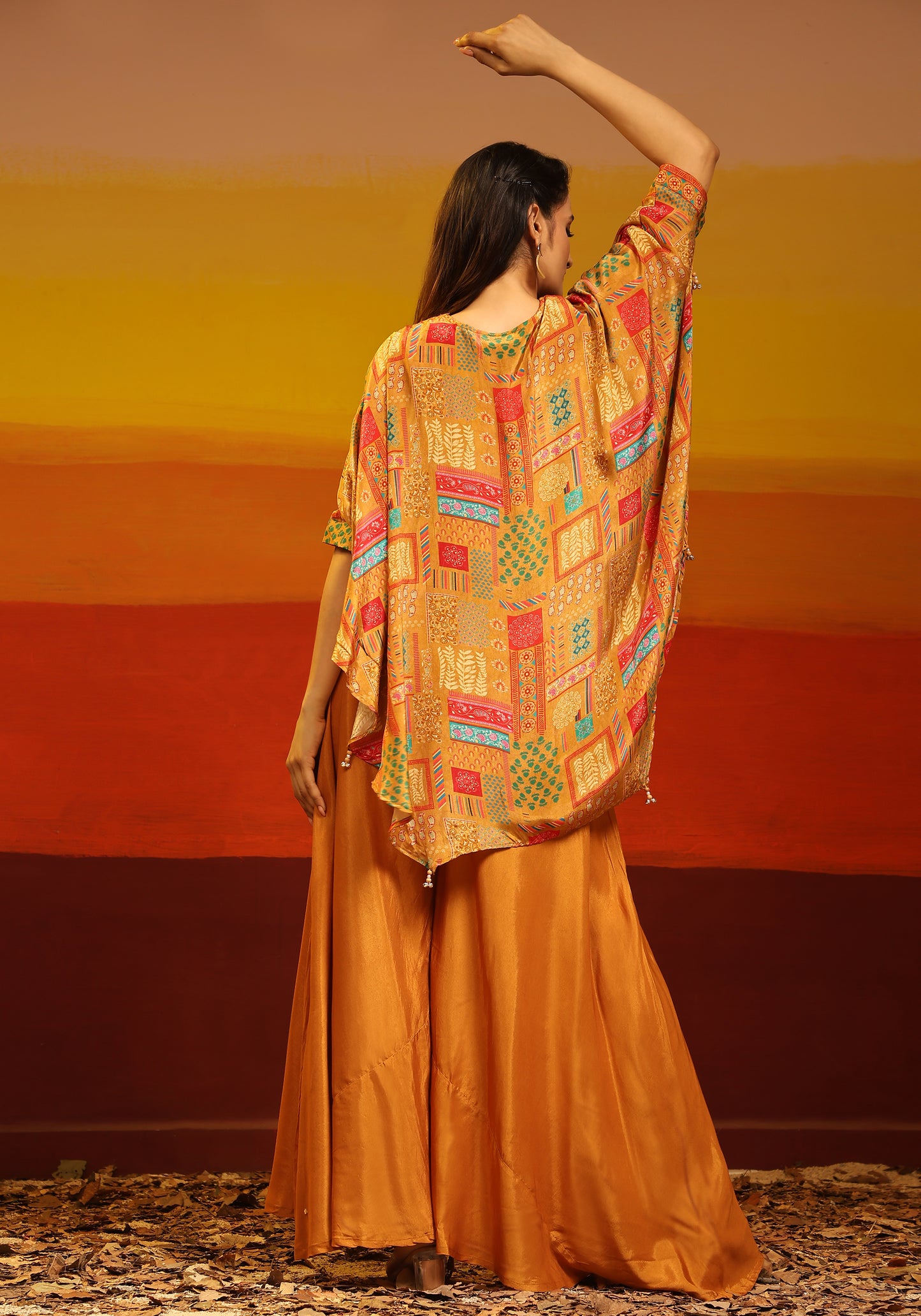 Premium Stylish Printed Muslin Cord Set Kaftan Style