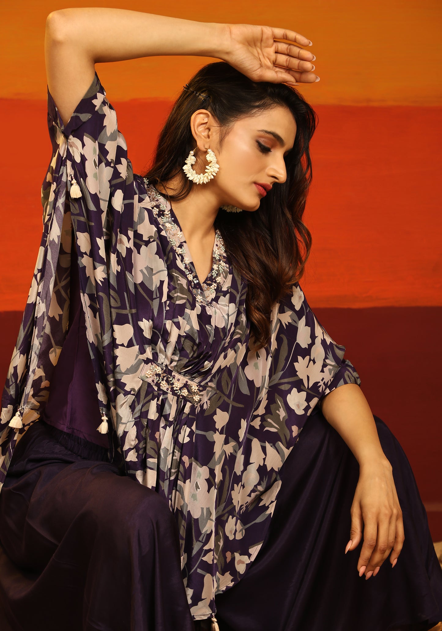 Premium Stylish Printed Muslin Cord Set Kaftan Style
