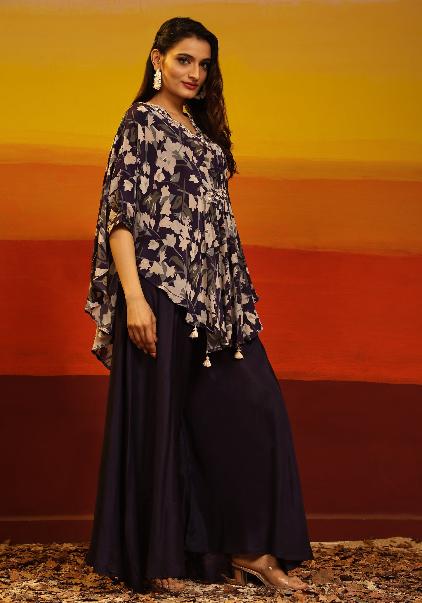Premium Stylish Printed Muslin Cord Set Kaftan Style