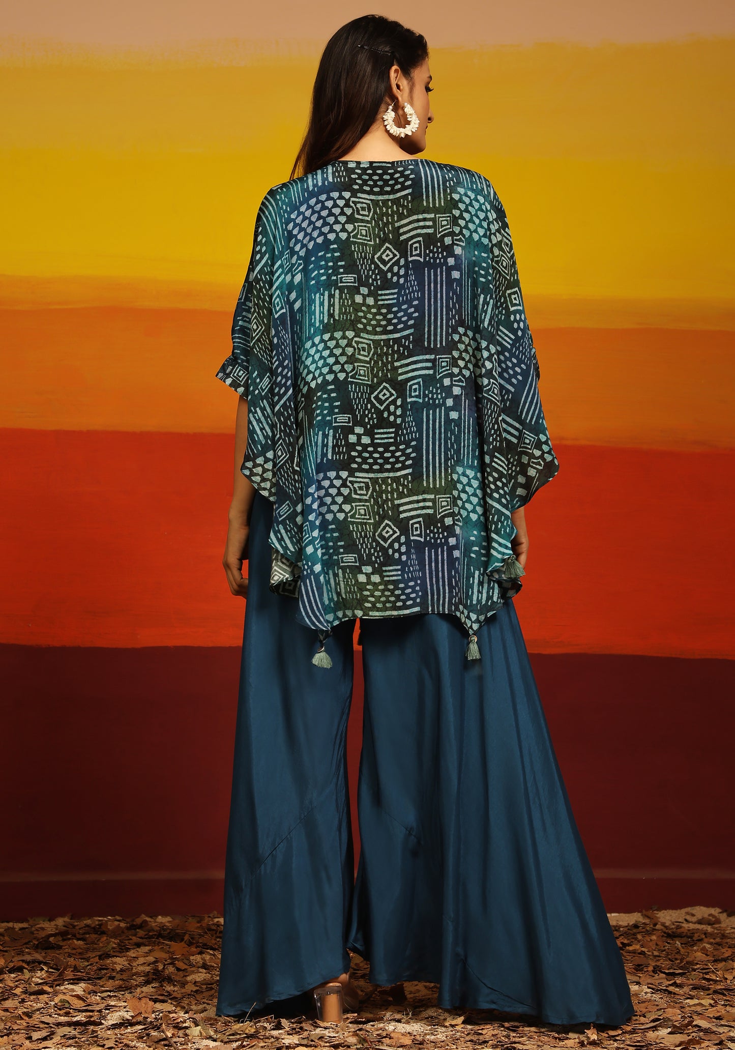 Premium Stylish Printed Muslin Cord Set Kaftan Style