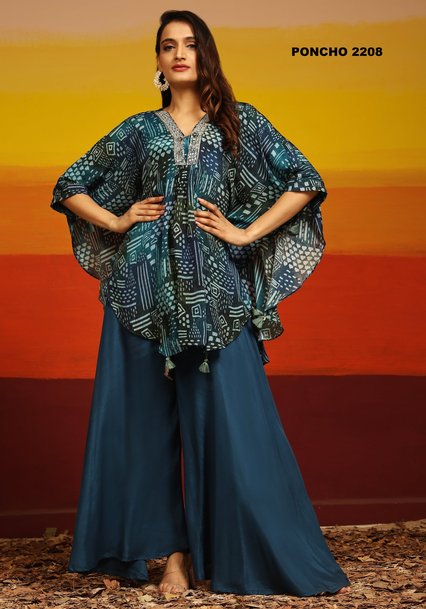 Premium Stylish Printed Muslin Cord Set Kaftan Style