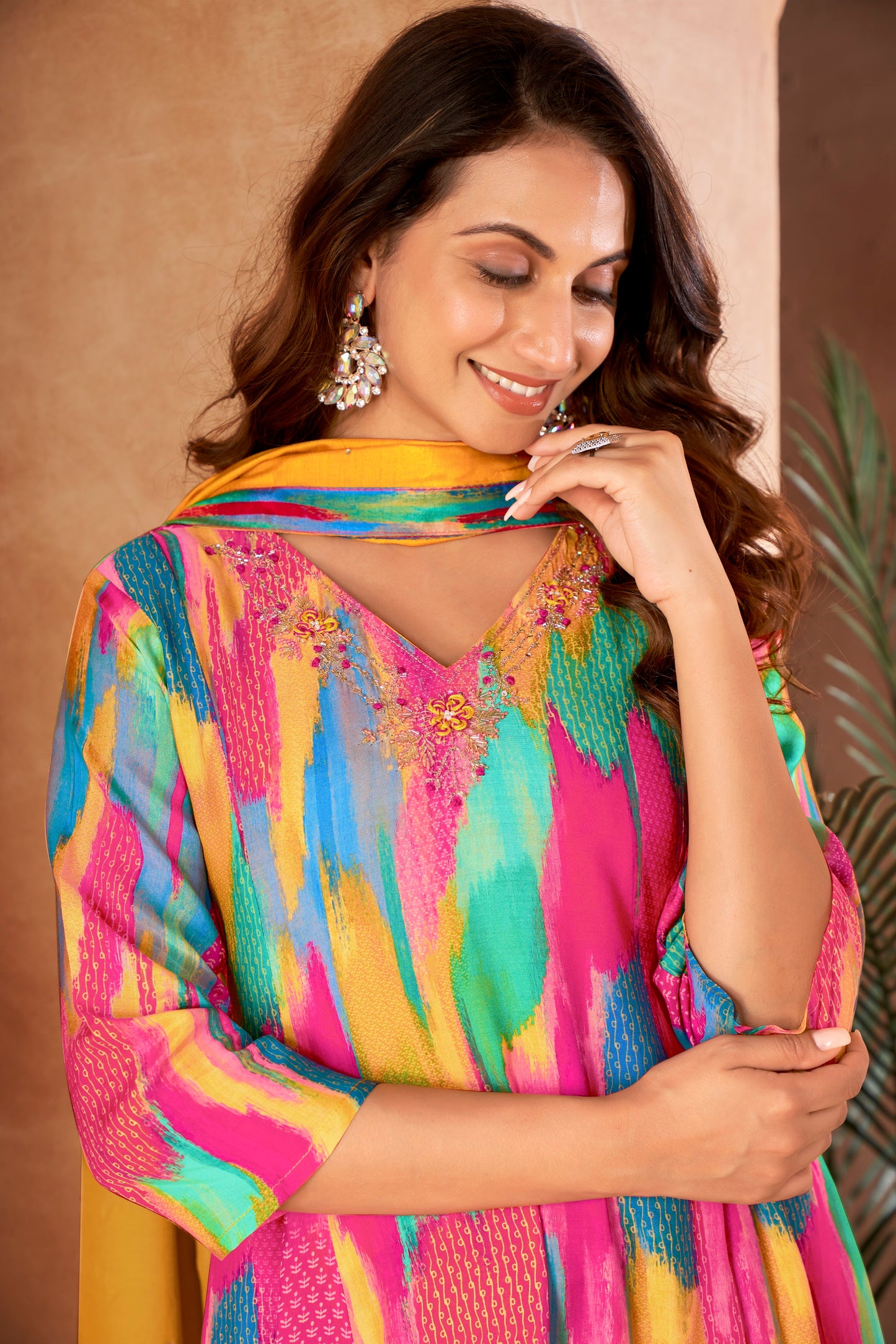 Women Pure Muslin Digital Printed Hand Work Anarkali Suit