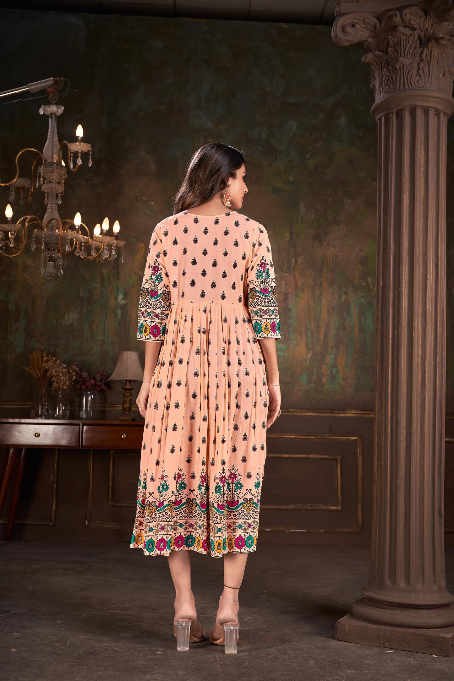 Women Foli Printed Cotton Kurtis