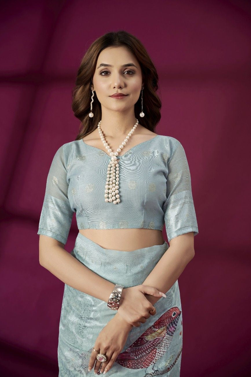 Royal Blue & Silver Banarasi Silk Saree – Grace for Every Grand Occasion