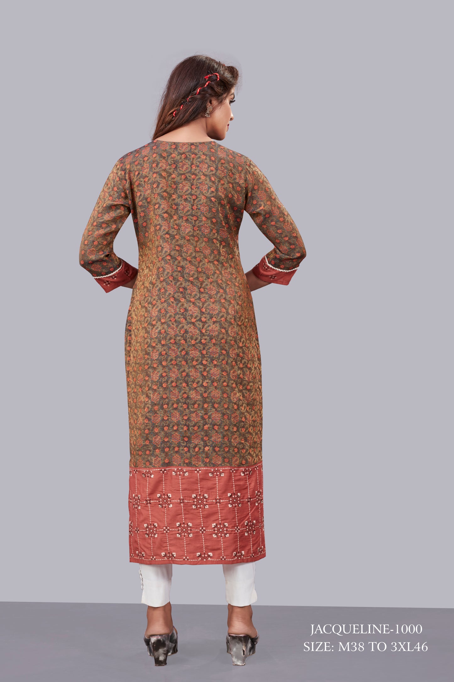 Natural Silk High Definition Digital Printed Kurtis With Subtle Jacquard Weaves Kurti - jivora