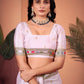 Graceful Off-White Saree with Positional Floral Print & Foil-Embellished Pallu