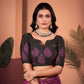 Radiant Magenta Saree with Positional Floral Print & Foil-Embellished Pallu