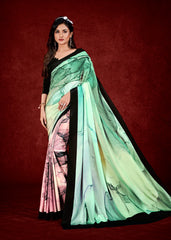 Premium Soft Silky Natural Crepe Digital Printed Sari