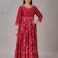 Red Muslin Silk Embroidered with Sequins Gown - jivora