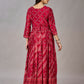 Red Muslin Silk Embroidered with Sequins Gown - jivora