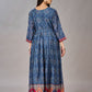 Navy Blue Muslin Silk Embroidered with Sequins Gown - jivora