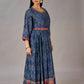 Navy Blue Muslin Silk Embroidered with Sequins Gown - jivora