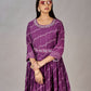 Purple Muslin Silk Embroidered with Sequins Gown - jivora