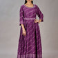 Purple Muslin Silk Embroidered with Sequins Gown - jivora