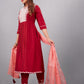 Maroon Muslin Silk Lucknowi Style Salwar Kameez - jivora