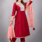 Maroon Muslin Silk Lucknowi Style Salwar Kameez - jivora