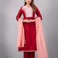 Maroon Muslin Silk Lucknowi Style Salwar Kameez - jivora
