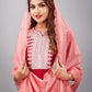 Maroon Muslin Silk Lucknowi Style Salwar Kameez - jivora