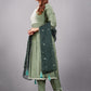 Light Green Muslin Silk Lucknowi Style Salwar Kameez - jivora