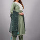 Light Green Muslin Silk Lucknowi Style Salwar Kameez - jivora