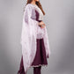 Purple Muslin Silk Lucknowi Style Salwar Kameez - jivora