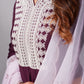 Purple Muslin Silk Lucknowi Style Salwar Kameez - jivora