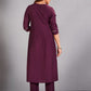 Purple Muslin Silk Lucknowi Style Salwar Kameez - jivora