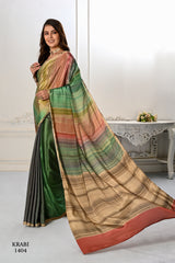 Premium Sift Silky Natural Crepe Digital Printed Sari - jivora