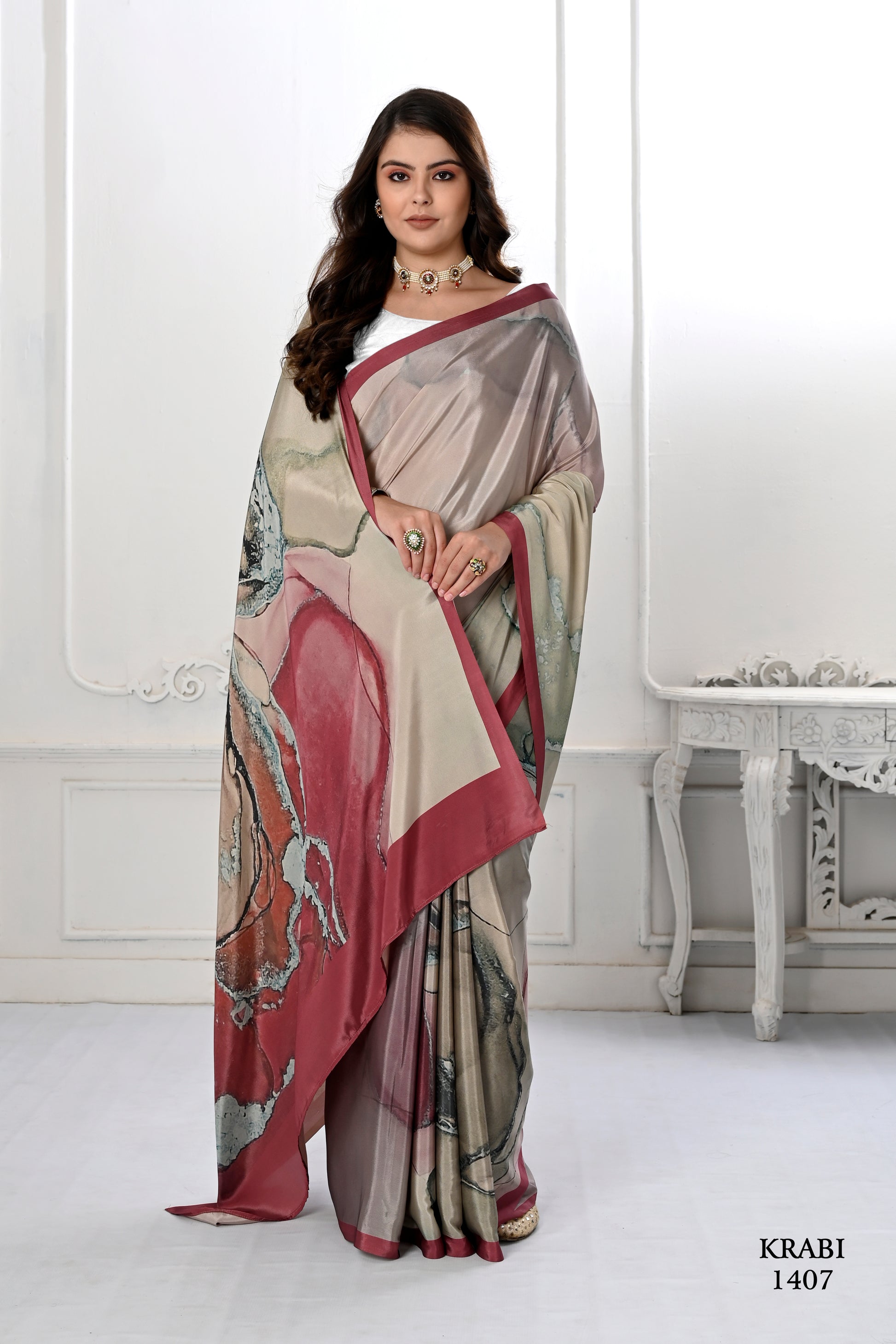 Premium Soft Silky Natural Crepe Digital Printed Sarees - jivora
