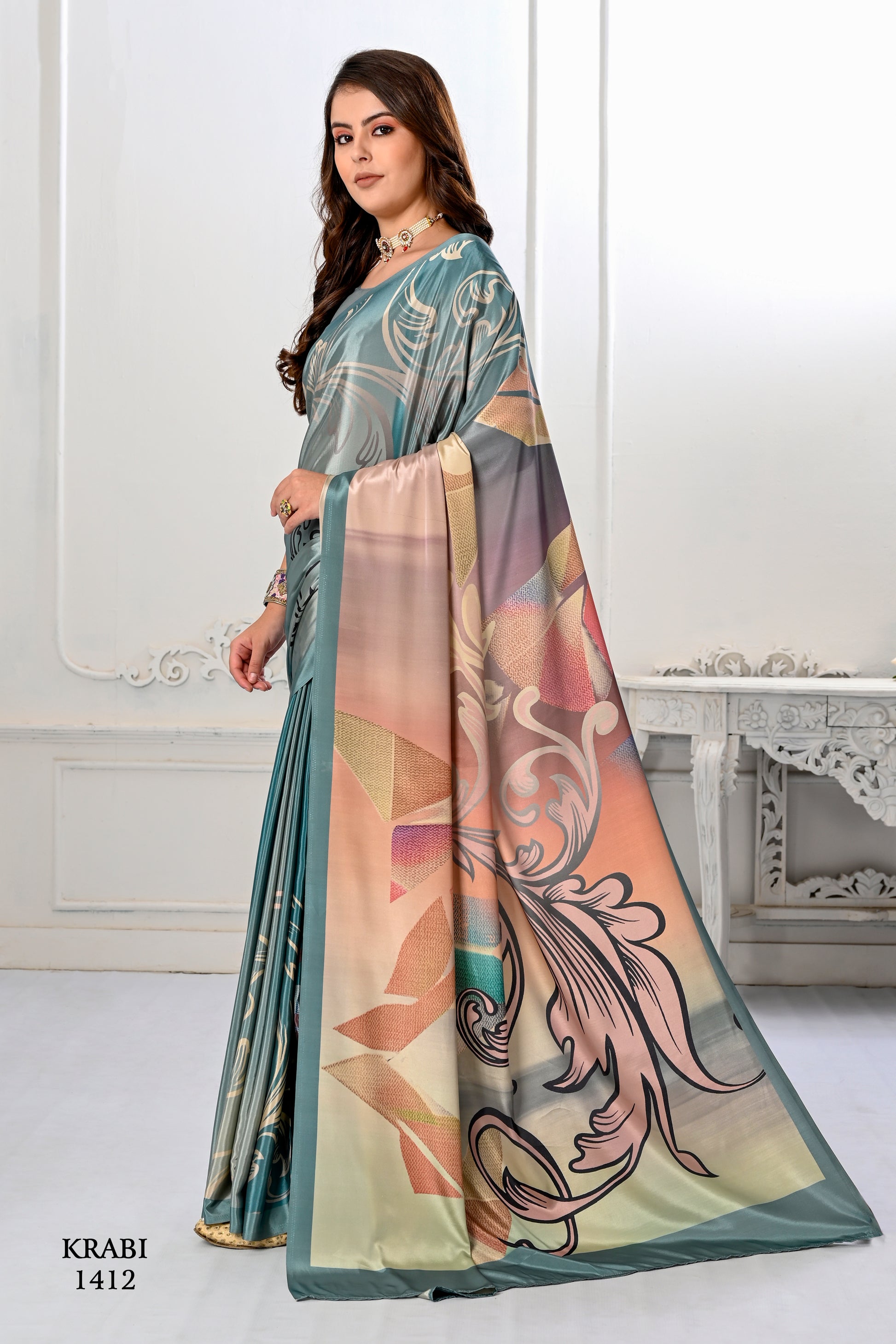 Premium Soft Silky Natural Crepe Digital Printed Sarees - jivora