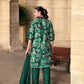 Elegant Crepe Silk Co-Ord Set with Pastel Floral Digital Print & Matching Scarf -Dark Green