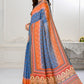 Premium Natural Silk High Definition Jacquard Zari Digital Printed Blouse With Saree - jivora