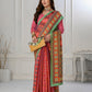 Premium Natural Silk High Definition Jacquard Zari Digital Printed Blouse With Saree - jivora