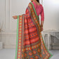Premium Natural Silk High Definition Jacquard Zari Digital Printed Blouse With Saree - jivora