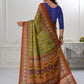 Premium Natural Silk High Definition Jacquard Zari Digital Printed Blouse With Saree - jivora